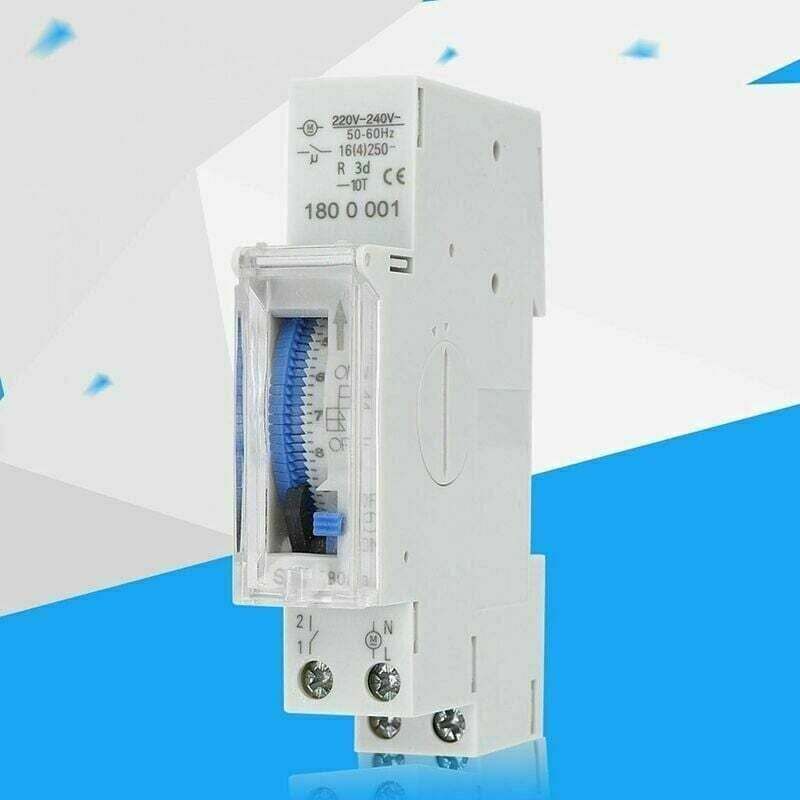 Programmable Timer, Mechanical Timer, 15 Minutes to 24 Hours Programmable Standard DIN Rail Mounted Timer Relay, SUL180A - Image 2