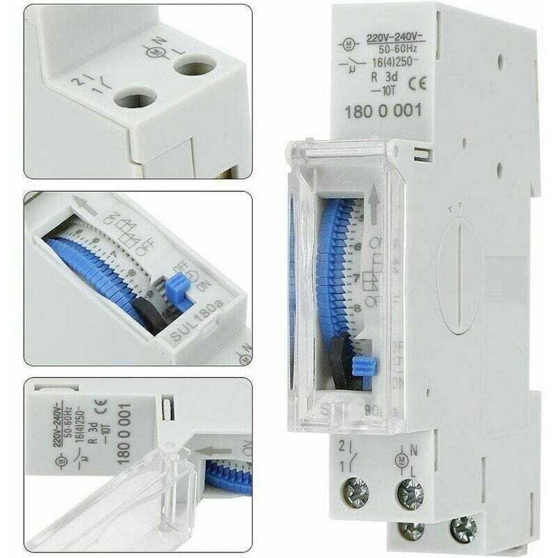 Programmable Timer, Mechanical Timer, 15 Minutes to 24 Hours Programmable Standard DIN Rail Mounted Timer Relay, SUL180A - Image 4