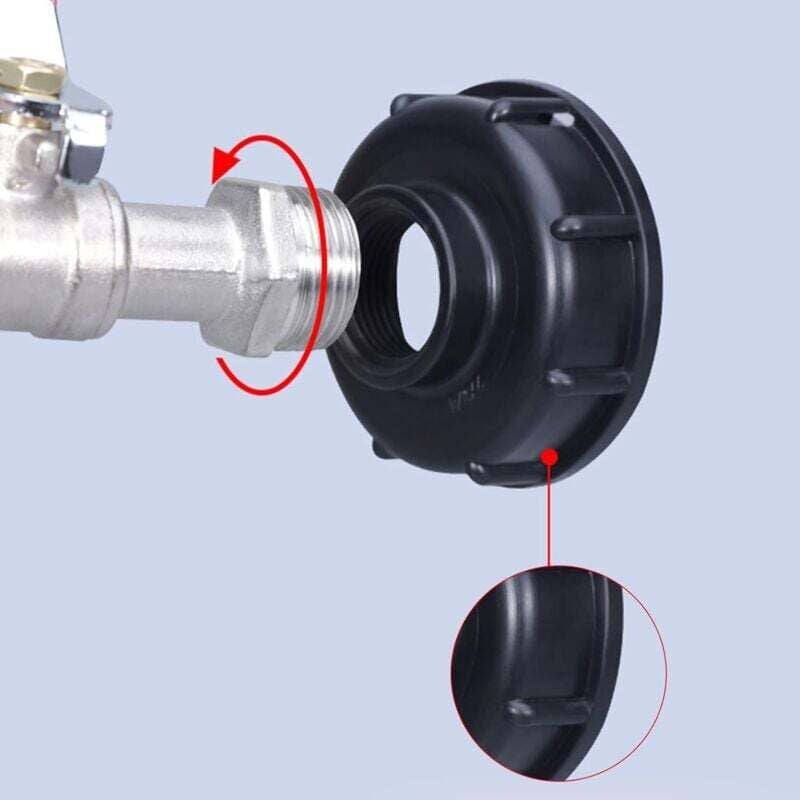 1000L Tank Faucet with Garden Hose Tap Adapter, S60X6 IBC Faucet Connector, Garden Faucet for Rainwater Harvester. Plastic 1\/2 - Image 3