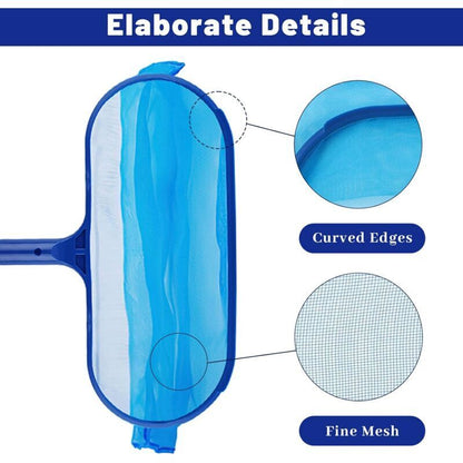 Pool Skimmer with Fine Mesh Net and Telescopic Handle for Easy Cleaning - Image 2