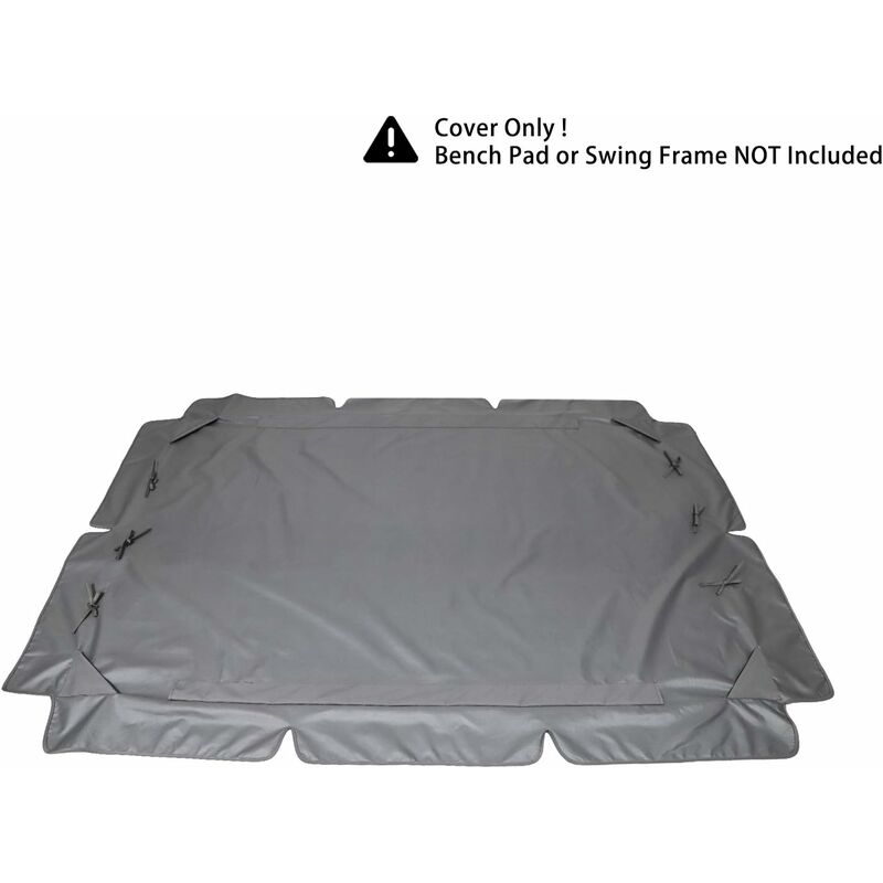 Replacement Cover for 3-Seater Garden Swing Waterproof UV Protection Gray Large - Image 5