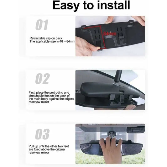 Universal Wide Angle Panoramic Interior Rearview Mirror for Car or Truck Cabin 23884mm - Image 3