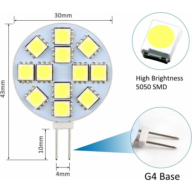 G4 LED Bulb Cool White 6000K Non-Dimmable 6-Pack - Image 2