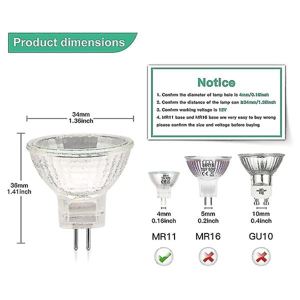 MR11 GU4 Halogen Bulbs 12V 20W Dimmable (12-Pack) for Ceiling Lighting - Image 4
