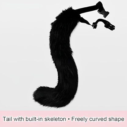 Grey Fox Tail Cat Ears Gloves Halloween Cosplay Costume Set - Image 5