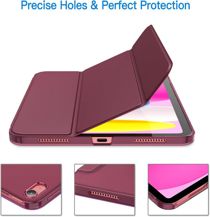 iPad (A16) 11th/10th Generation Case, Slim Stand Hard Back Cover with Auto Wake/Sleep Function, Burgundy - Image 3