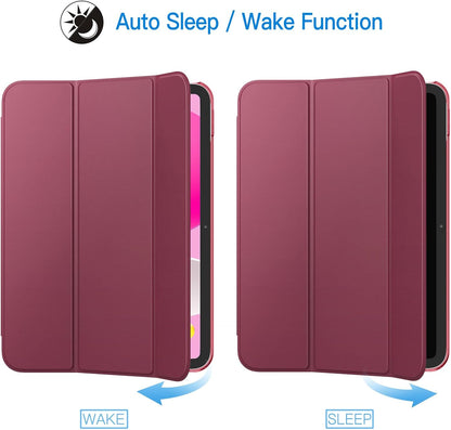 iPad (A16) 11th/10th Generation Case, Slim Stand Hard Back Cover with Auto Wake/Sleep Function, Burgundy - Image 6