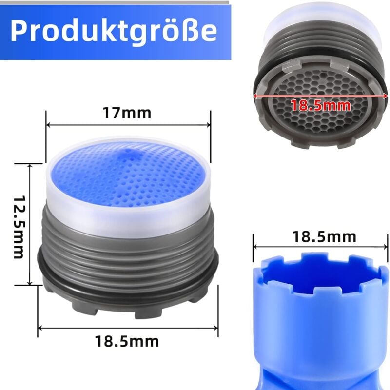 M18.5 Faucet Aerator 6-Pack External Thread Water Saver with 2 Aerator Keys - Image 5