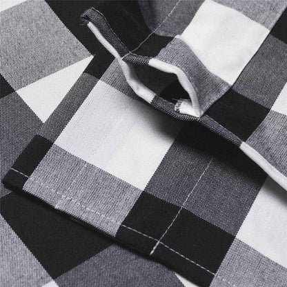 Checkered Kitchen Curtain Farmhouse Style 3-Pack Window Decoration in Black and White - Image 5