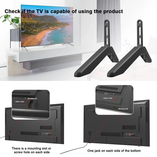 Universal TV Stand with Screws Easy Installation Tabletop Stand for TVs Compatible withSamsung LG TCL Vizio Hisense - Image 3