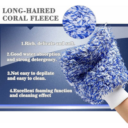 Microfiber Car Wash Mitt Gloves Super Absorbent Chenille for Kitchen and Auto Cleaning - Image 3