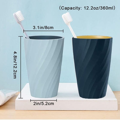 Toothbrush Holder Compatible with Oral-B, Unbreakable Soft Durable Bathroom Cup, Light Blue \u0026 Dark Blue - Image 2