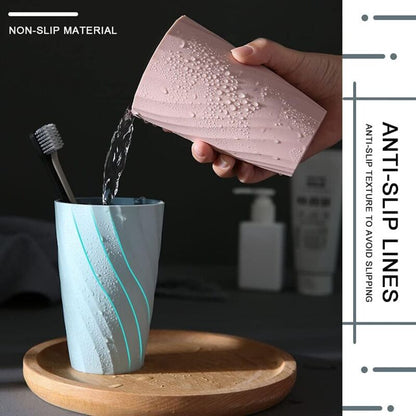 Toothbrush Holder Compatible with Oral-B, Unbreakable Soft Durable Bathroom Cup, Light Blue \u0026 Dark Blue - Image 3