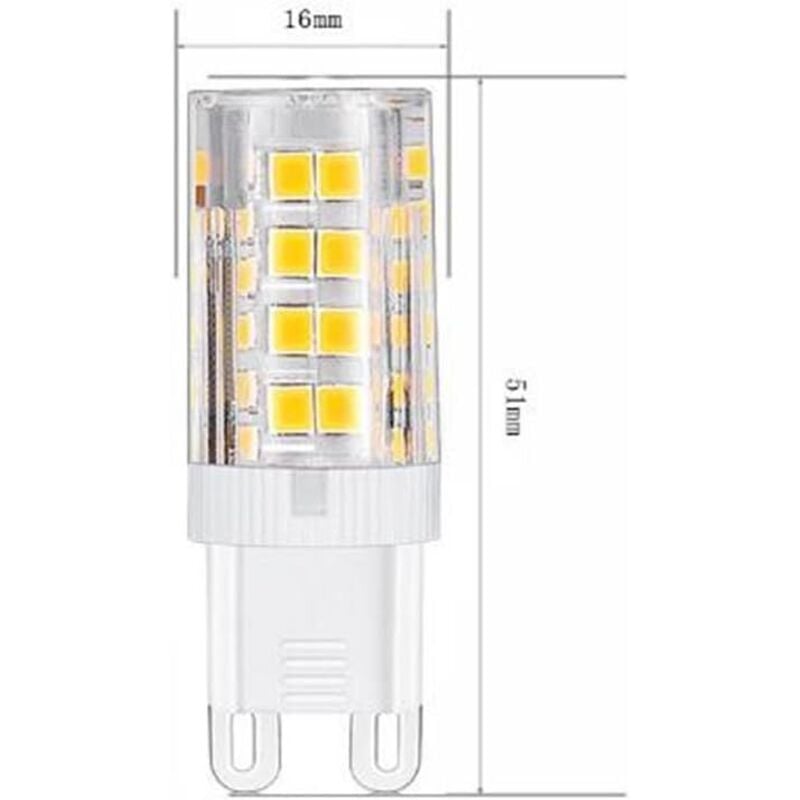 G9 LED Bulbs 10-Pack Warm White 3000K 5W Equivalent to 40W Halogen Bulbs 420 Lumen Non-Dimmable - Image 2