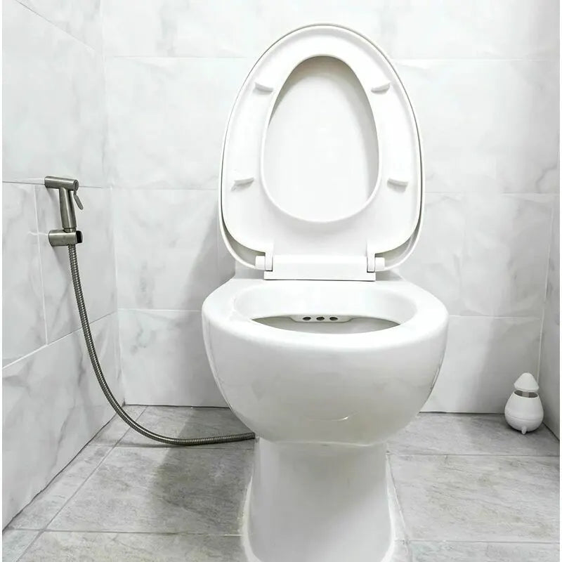DEBUNS Toilet Bidet Kit with Shower Head, Handheld Sprayer with Hose, Stainless Steel Holder and 2 Seals - Image 3