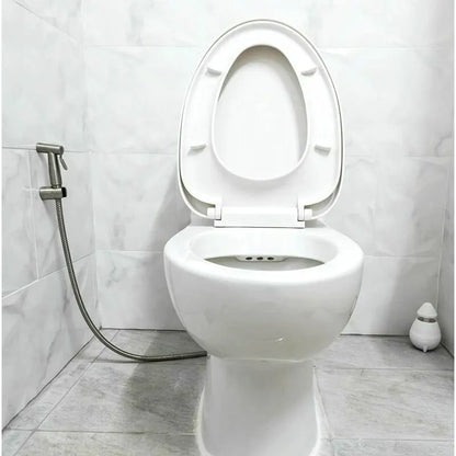 DEBUNS Toilet Bidet Kit with Shower Head, Handheld Sprayer with Hose, Stainless Steel Holder and 2 Seals - Image 3