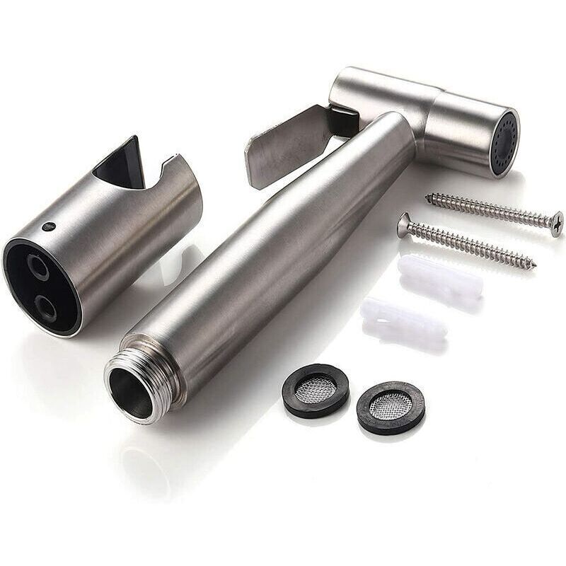 DEBUNS Toilet Bidet Kit with Shower Head, Handheld Sprayer with Hose, Stainless Steel Holder and 2 Seals - Image 4