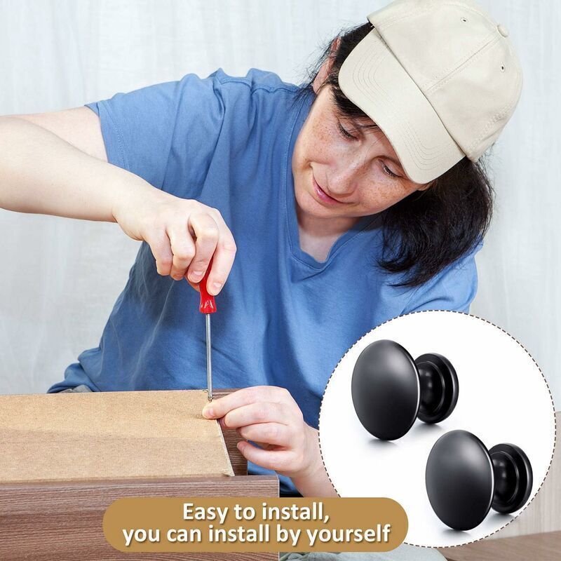 20PCS 29mm Vintage Black Door Knobs Drawer Handles Compatible with Furniture Cabinets Kitchen Doors - Image 2