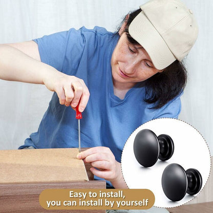20PCS 29mm Vintage Black Door Knobs Drawer Handles Compatible with Furniture Cabinets Kitchen Doors - Image 2