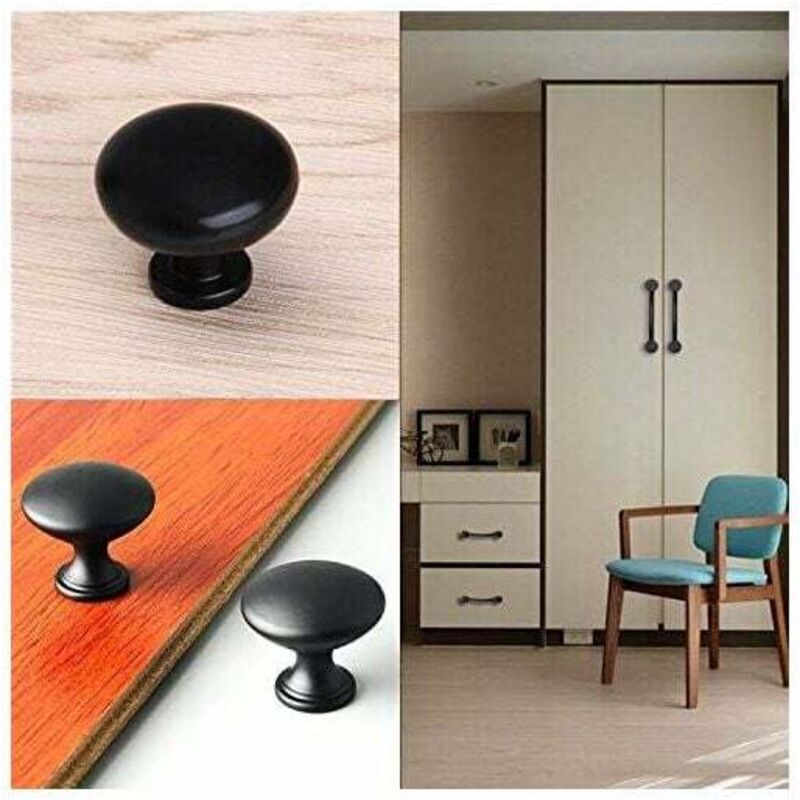 20PCS 29mm Vintage Black Door Knobs Drawer Handles Compatible with Furniture Cabinets Kitchen Doors - Image 3