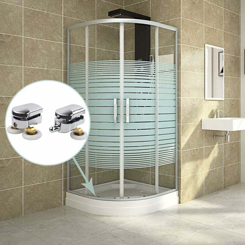 Shower Door Roller 4PCS Double Sliding Door Wheel Replacement Compatible with Shower Enclosure for 14mm Glass Hole - Image 5
