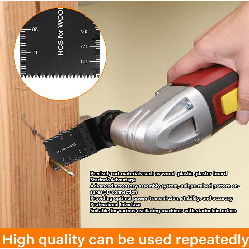10pcs Oscillating Saw Blades, Oscillating Multitool Accessory Set, Universal Saw Blade for Dremel, Bosch, Makita, Fein - Image 4