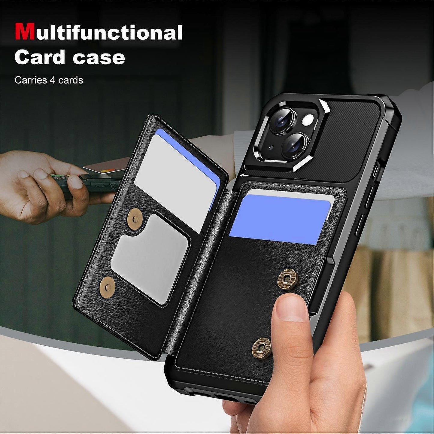 Horizontal Flip Card Slot Leather Phone Case For iPhone 14 Plus - Image 3