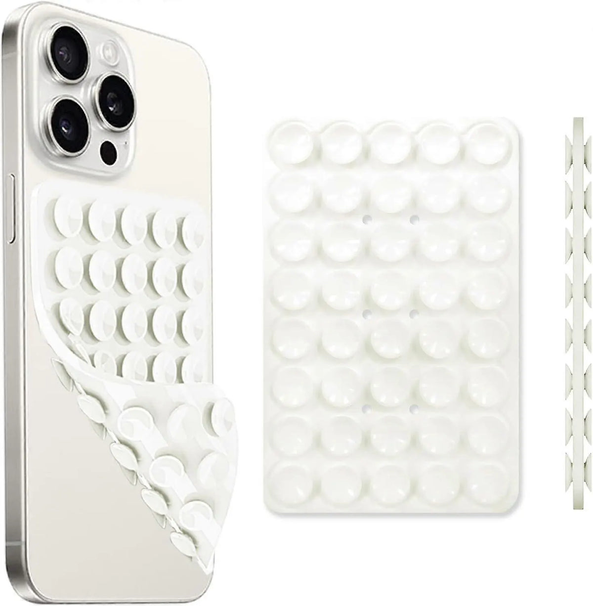 Silicone Suction Cup Phone Case Mount Handsfree Holder White Compatible with Phone Accessories for Selfies Videos Strong Grip Double Sided