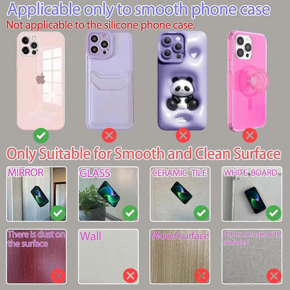 Silicone Suction Cup Phone Case Mount Handsfree Holder White Compatible with Phone Accessories for Selfies Videos Strong Grip Double Sided - Image 5