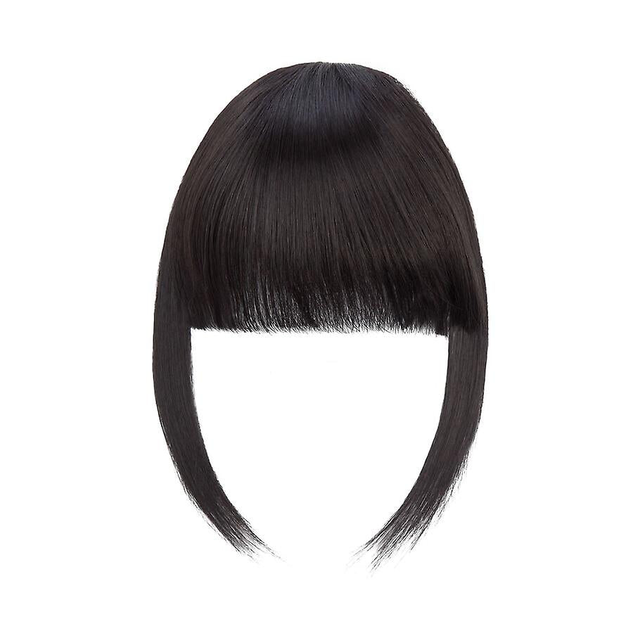 Clip In Hair Bangs Extensions 28cm Black Brown French Bangs Hair Pieces - Image 2