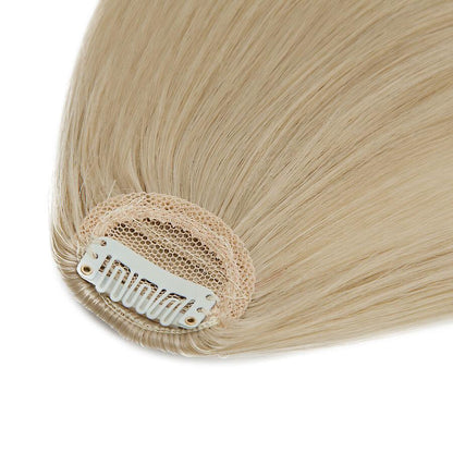 Clip In Hair Bangs Extensions French Bangs 28cm Blonde Bleachblonde Hair Pieces - Image 3
