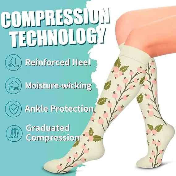 Compression Socks 6 Pairs Graduated Support for Running Sports Sizes S M MS Compatible with Improved Circulation Warm - Image 5