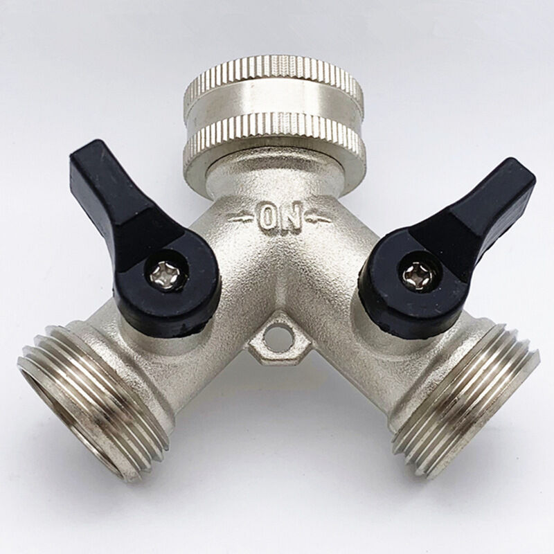 2-way Brass Hose Splitter with Quick Connect for 3/4\" - Image 2