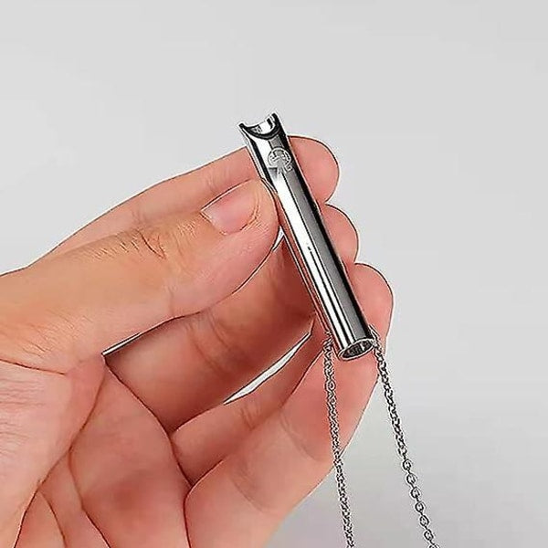 2pcs Breathing Necklace, Anxiety Necklace for Women, Stress Relief Mindful Breathing Necklace Stainless Steel for Meditation Relaxation Silver gold Silver gold - Image 3