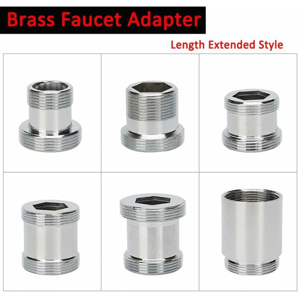 2 Pack Brass Faucet Adapter 22mm NPT Male to Male Aerator Connector Compatible with Sink Faucet Water Filter M24 to M22 - Image 4