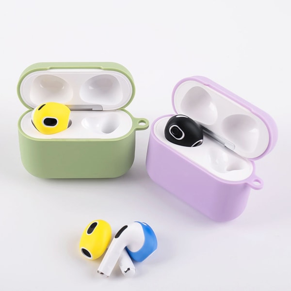 3 sets of earplugs for Airpods Pods 3 silicone ear caps Bluetooth compatible headphones Earplugs Ear cushions Ultra-thin anti-slip Blue red yellow Blue red yellow - Image 5