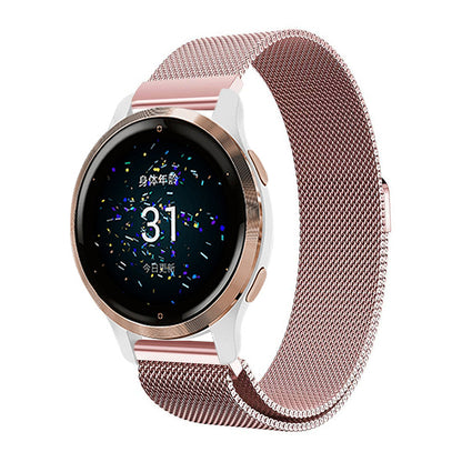 Stainless Steel Milanese Magnetic Watch Band for Garmin venu 2/venu SQ/venu 2S Venu SQ Black - Image 4