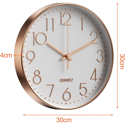 Minimalist Wall Clock (Silver), 30 cm (12 inches) Modern Silent Wall Clock, Silent Quartz Movement - Image 4