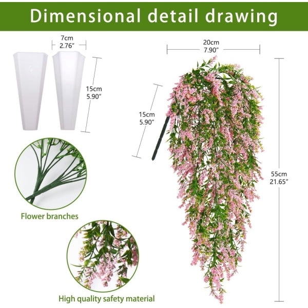 UV Resistant Artificial Hanging Plants, Set of 2 - Image 2