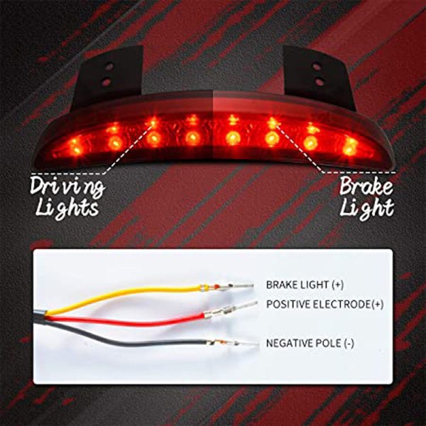 Motorcycle Mount XL883 1200 LED Tail Light Rear Black - Image 4