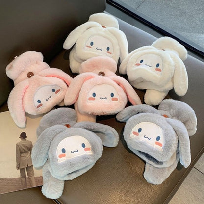 Sanrio Cinnamoroll Kawaii Flannel Gloves Y2k Harajuku Style Soft White - Image 3