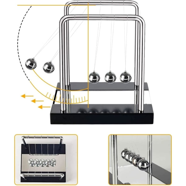 Newton's pendulum, large Newton's cradle 18 cm pendulum Newton's balls Newton's swing Science game Office desk decoration - Image 4