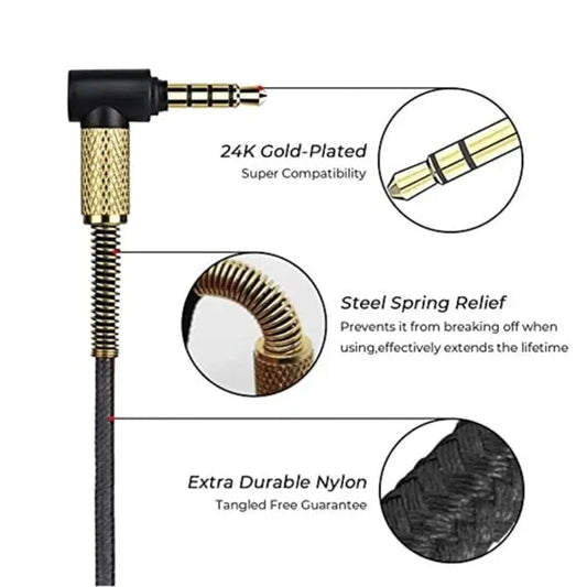 2.5mm to 3.5mm Headphone Cable for Momentum Over Ear 1/2/3 Headphone Cord Durable Wire with Volume Control and Microphone - Image 2