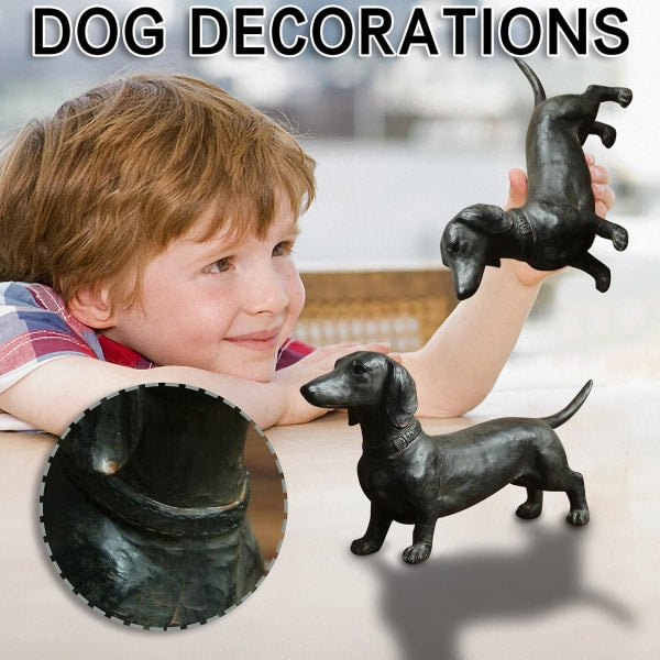 Resin Dachshund Statue Antique Collectible Ornament - Image 2