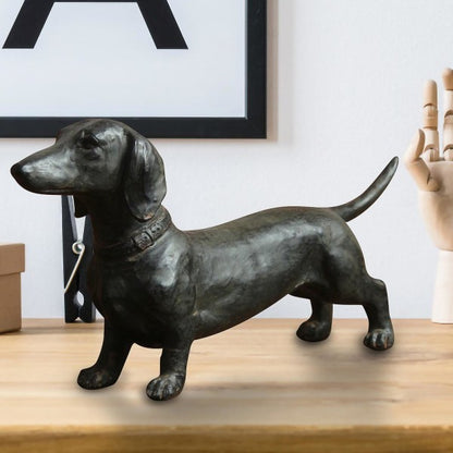 Resin Dachshund Statue Antique Collectible Ornament - Image 3