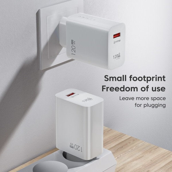 120W USB C Fast Charger Huawei Samsung Xiaomi Compatible with QC3.0 Type C Cable 10A EU White - Image 4