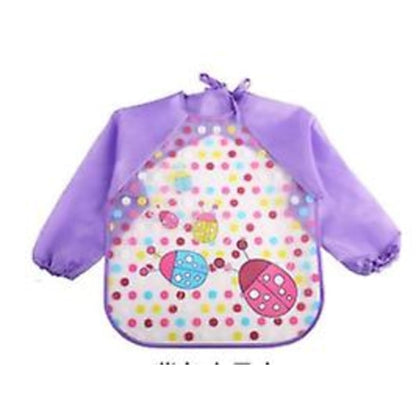 Waterproof Long Sleeve Bibs for Toddlers 4 Pack Unisex - Image 3