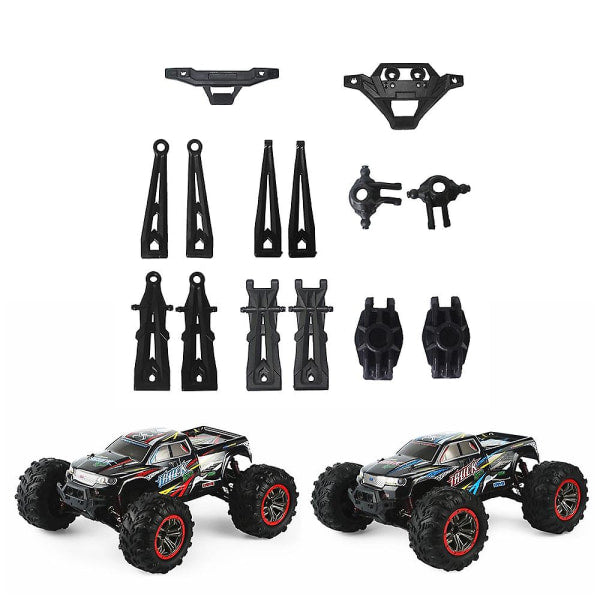 XLH Hosim 9125 RC Car Parts Kit, 14pcs Black Control Arms, Stub Axle, Bumper, Compatible with Hosim 9125 - Image 2