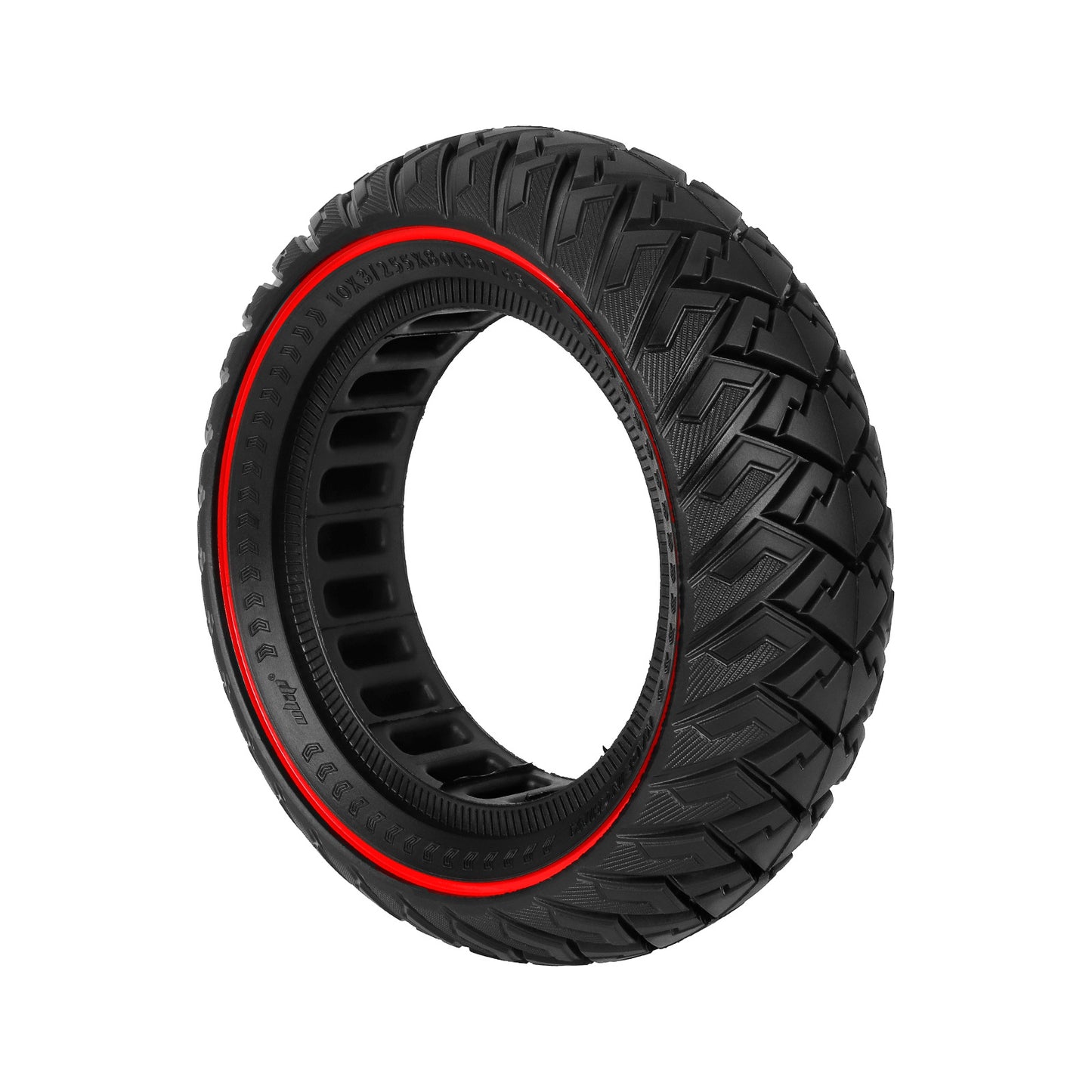 10-inch 10*3 off-road solid tire 255×80 non-slip explosion-proof tire 80/65-6 airless honeycomb tire Black Tire only - Image 2