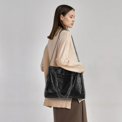 Shoulder bag women chain luxury handbag chain soft bag crossbody bag women handbag Black-WELLNGS - Image 3